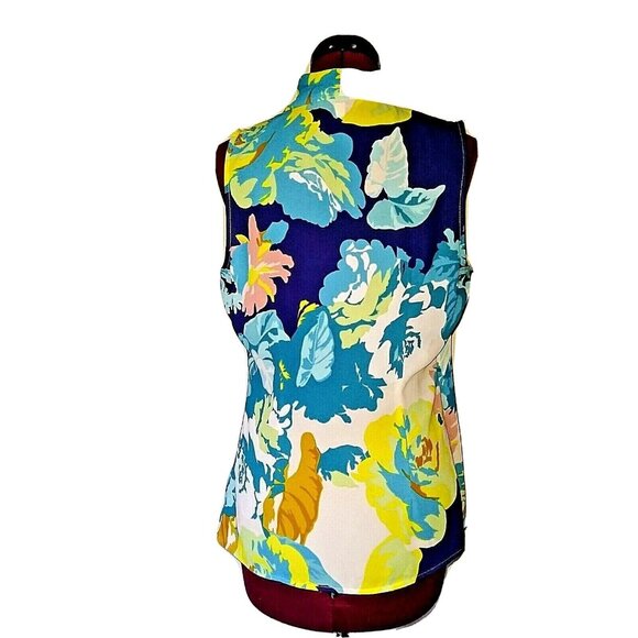 CAbi Blossom Floral Drape Faux Wrap Top Blouse Multicolor Women Size Sma… - Picture 3 of 7